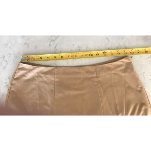 PANHANDLE SLIM Maxi Skirt Size 10 Tan Polyester Suede Side Zip Unlined Flare - Picture 5 of 5